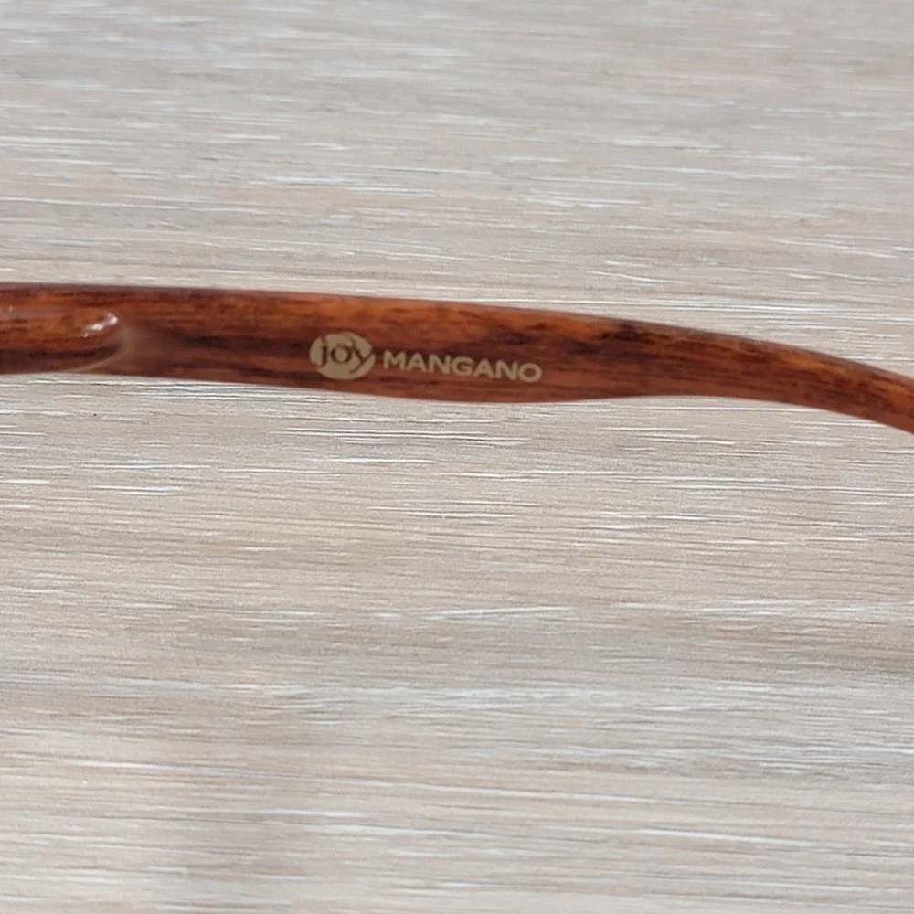 Joy Mangano Women Amber Reading Glasses +2.50‎ Wood Grain Spring Temple UV New